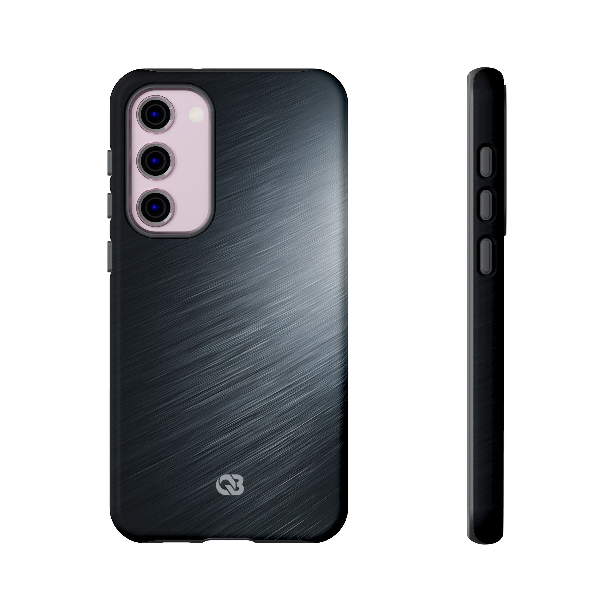 Grey Tough Phone Case for Samsung - Charcoal Brushed Steel