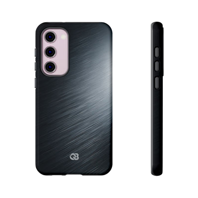 Grey Tough Phone Case for Samsung - Charcoal Brushed Steel