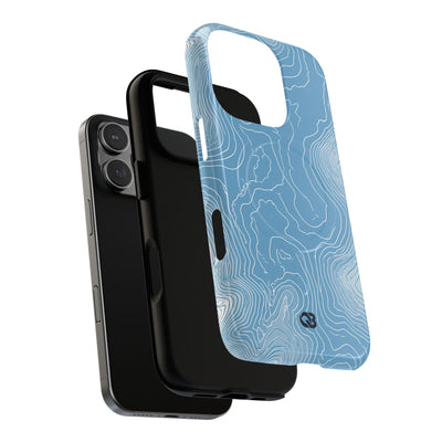 Blue Tough 2.0 Magsafe Phone Case for iPhone - Glacial Ridge Topo