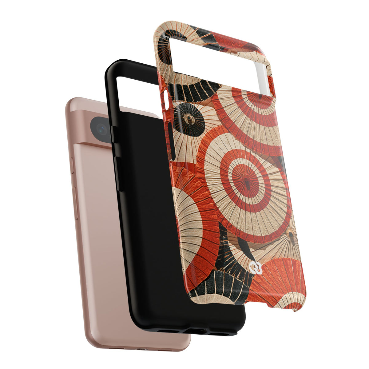 Vermilion Wagasa Motif · Tough Phone Case for Pixel ·  Red