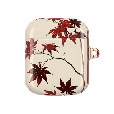 Crimson Maple Branch · Hard Case for AirPods & AirPods Pro · Beige