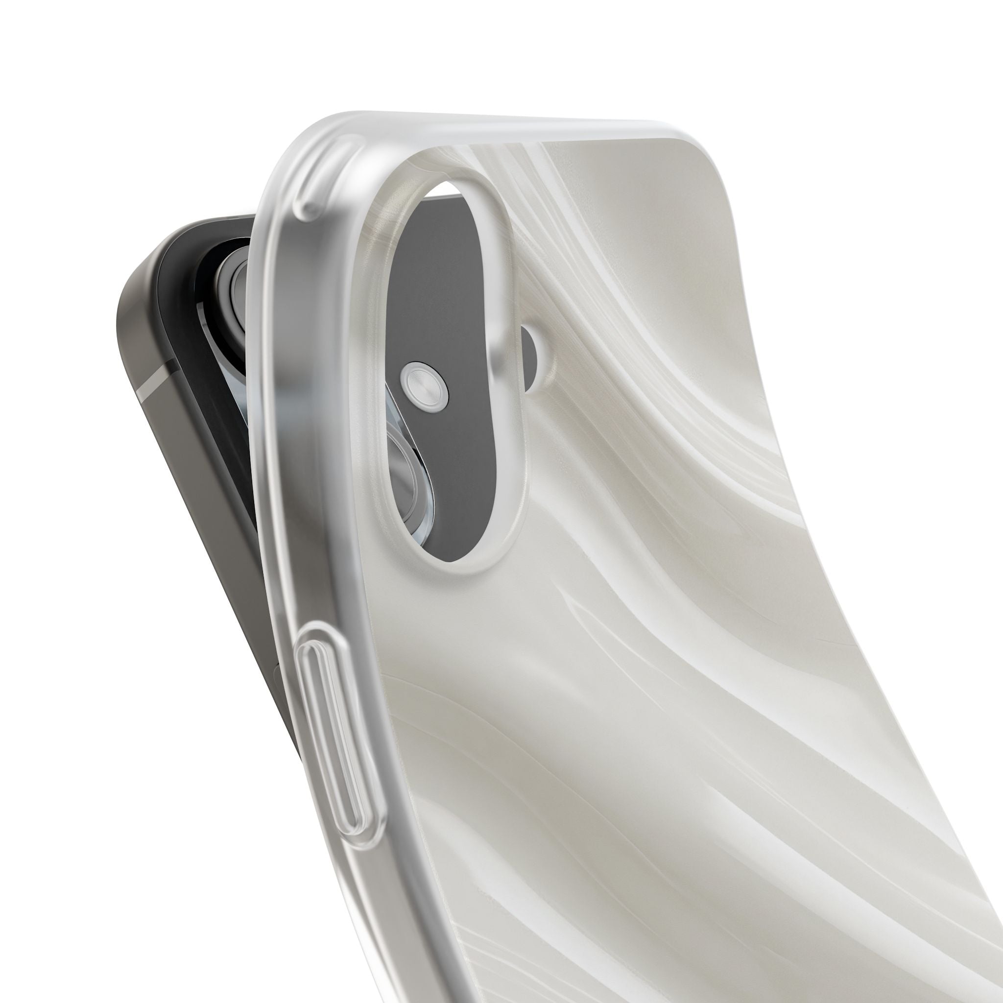 White Lite Phone Case for iPhone - Polished Ivory Wave