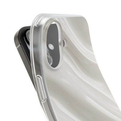 White Lite Phone Case for iPhone - Polished Ivory Wave