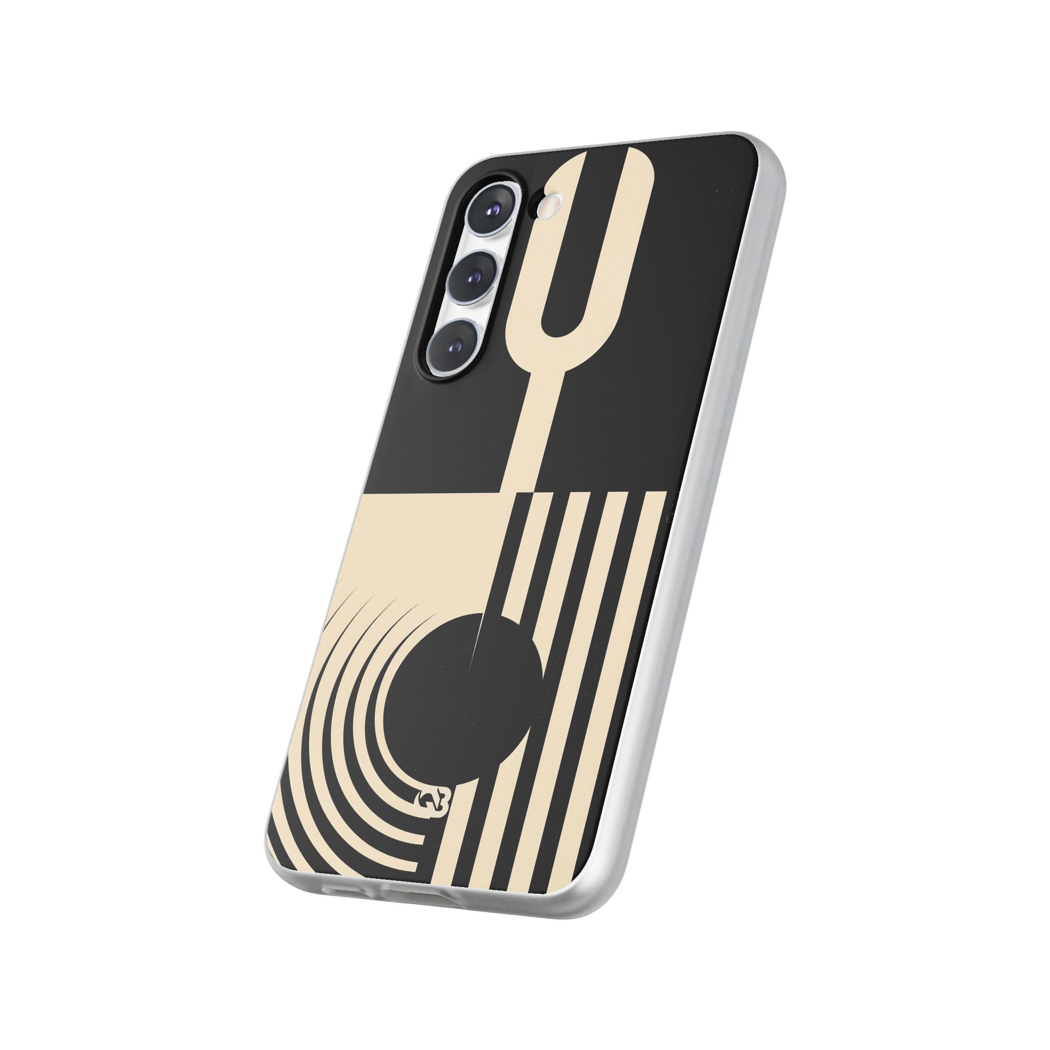 Black Lite Phone Case for Samsung - Ivory Signal Grid