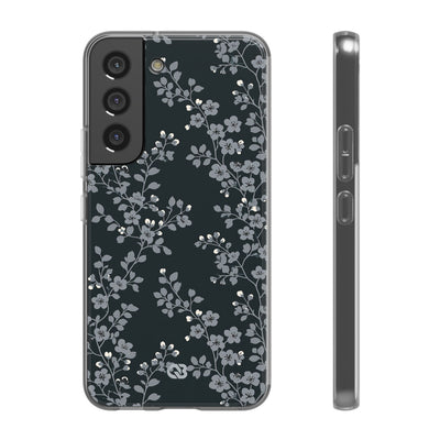 Black Lite Phone Case for Samsung - Midnight Slate Blossom