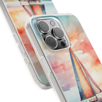 Crimson Horizon Sail · Soft Custodia per iPhone