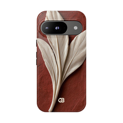 Carved Ivory Plume · Tough Phone Case for Pixel ·  Red