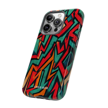 Crimson Zickzack iPhone 14 Pro Case - Tough