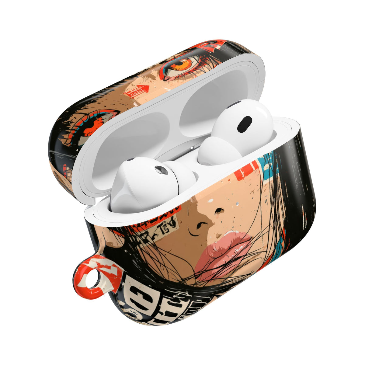 Shibuya Street Collage · Hard Case for AirPods & AirPods Pro · Red