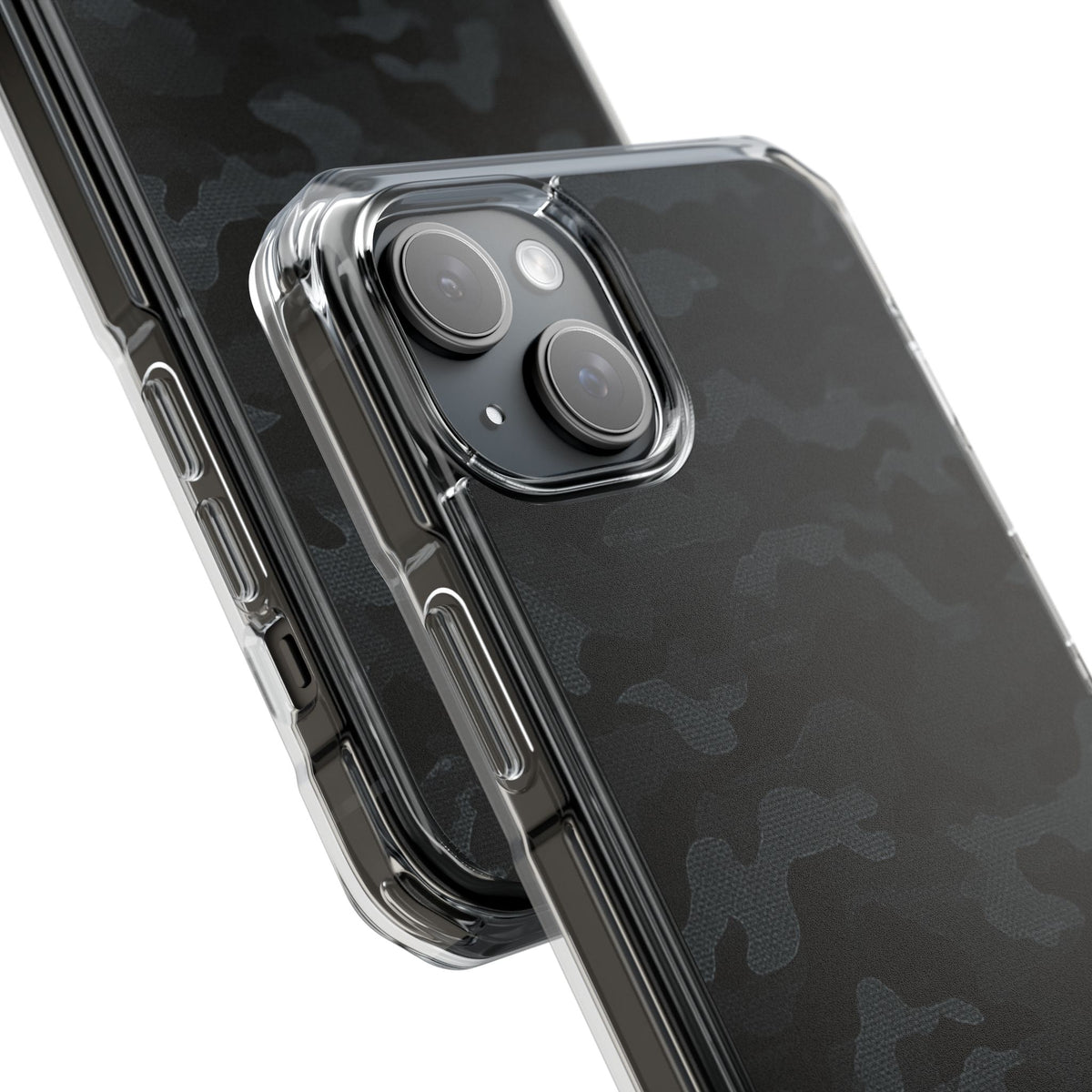 Blackout Urban Camo · Clear Impact Magnetic Phone Case for iPhone · Black