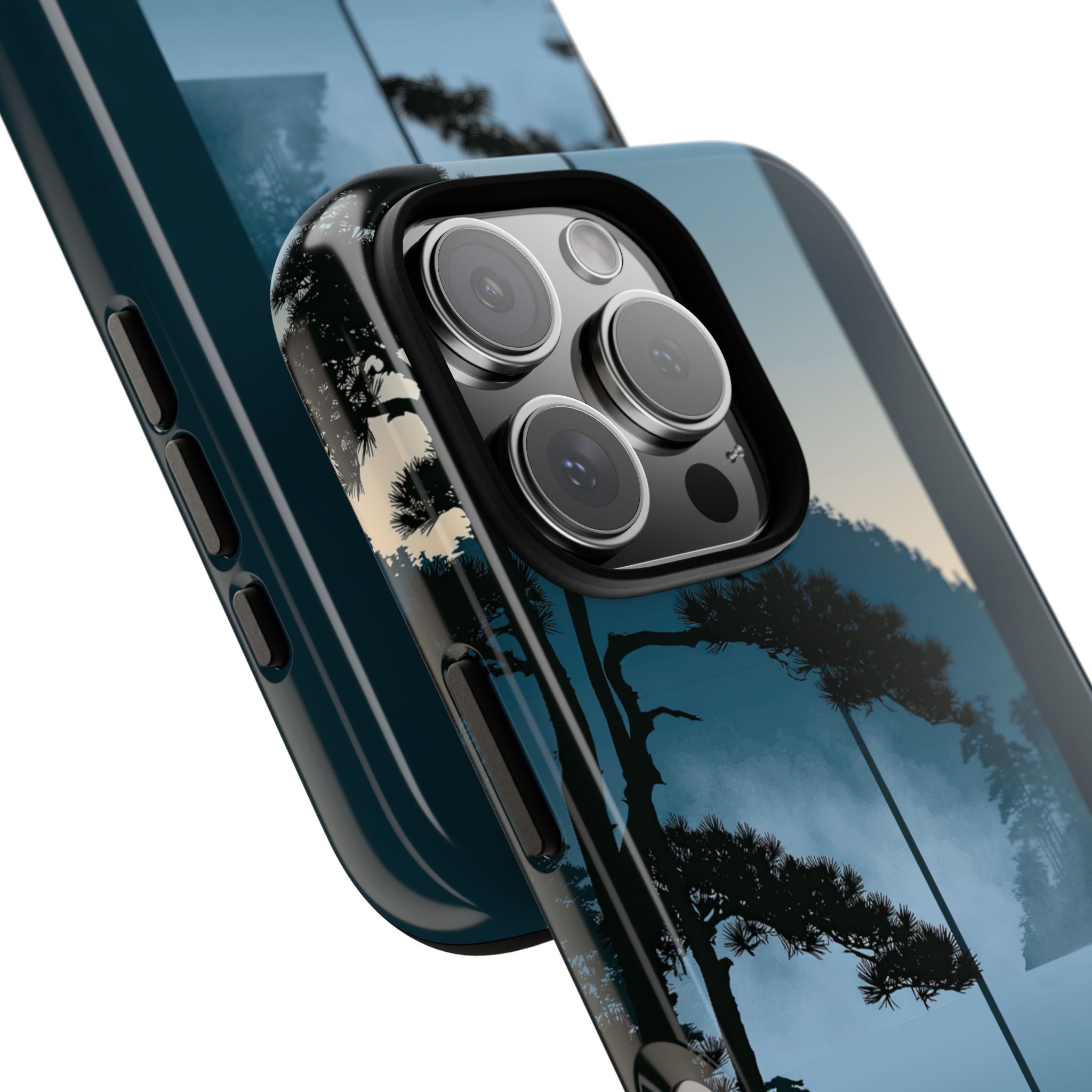 Blue Tough Phone Case for iPhone - Kyoto Mist Pine