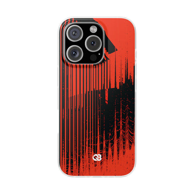 Red Lite Phone Case for iPhone - Crimson Brutalist Distortion