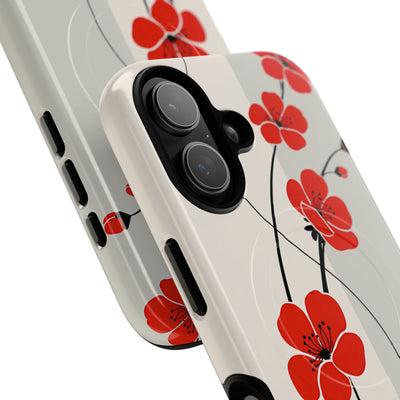 Red Tough 2.0 Magsafe Phone Case for iPhone - Crimson Plum Ink