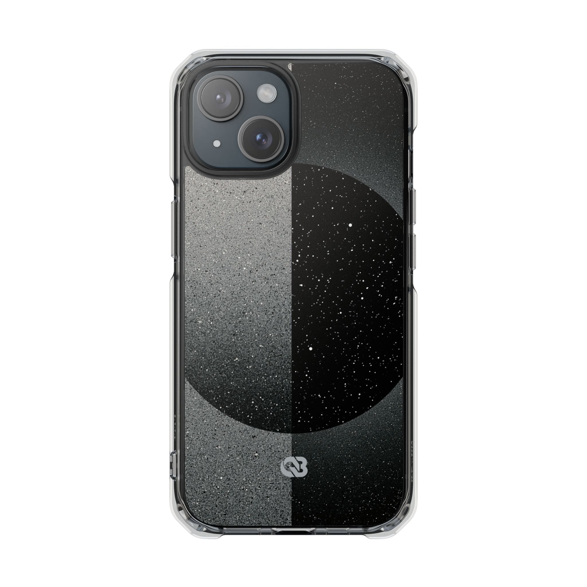Black Impact MagSafe Phone Case for iPhone - Lunar Static Orbit