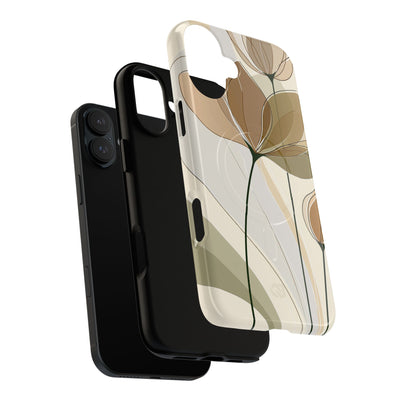 Beige Tough 2.0 Magsafe Phone Case for iPhone - Muted Ochre Petals