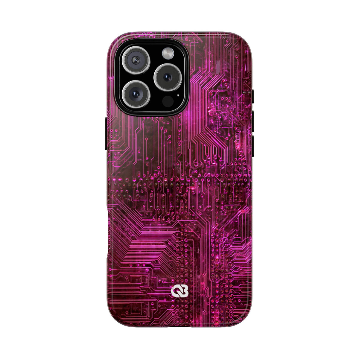 Magenta Circuit Trace · Tough Phone Case for iPhone · Pink