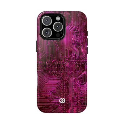 Magenta Circuit Trace · Tough Phone Case for iPhone · Pink