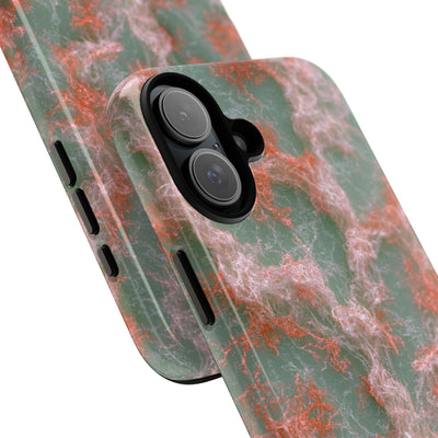 Coral Pixel Matrix · Tough Phone Case for iPhone · Green