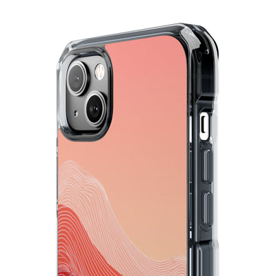 Red Impact MagSafe Phone Case for iPhone - Crimson Ridge Contour