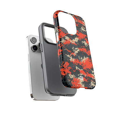 Signal Pixel Camo · Tough Phone Case for iPhone · Orange