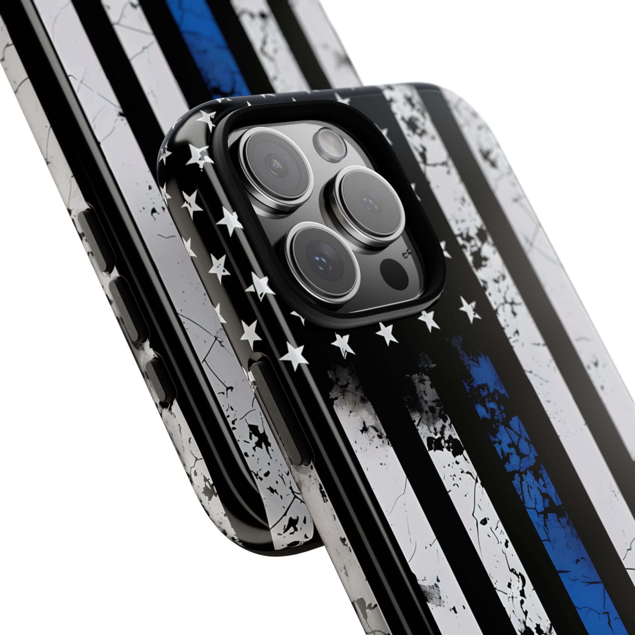 Blau gestreifte Flagge iPhone 16 Pro Max Case - Tough