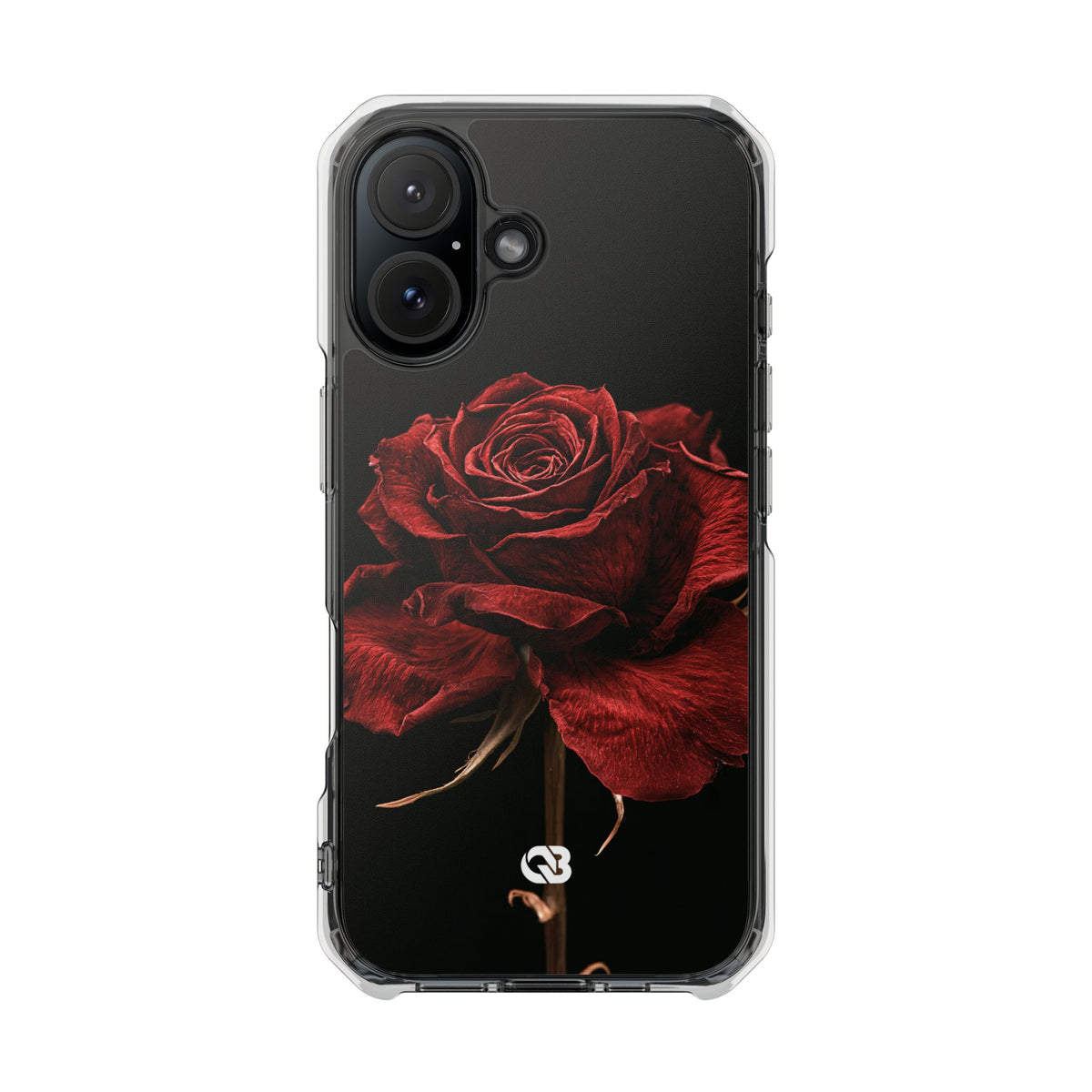 Crimson Noir Rose · Clear Impact Magnetic Phone Case for iPhone ·  Black