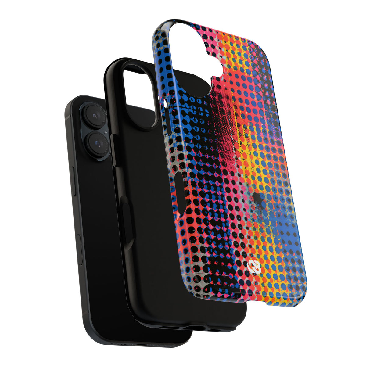 Chromatic Halftone Grid · Tough Phone Case for iPhone · Blue