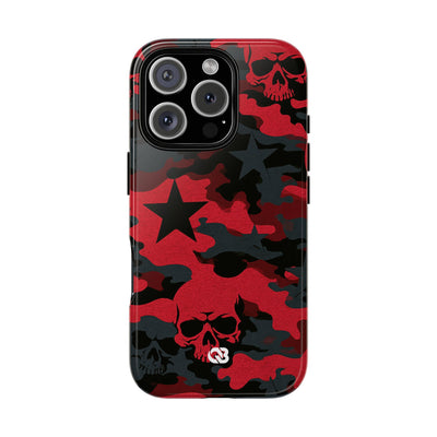 Crimson Skull Camo · Tough Phone Case for iPhone · Red