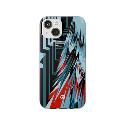 Blue Lite Phone Case for iPhone - Glitch Peak Cyan