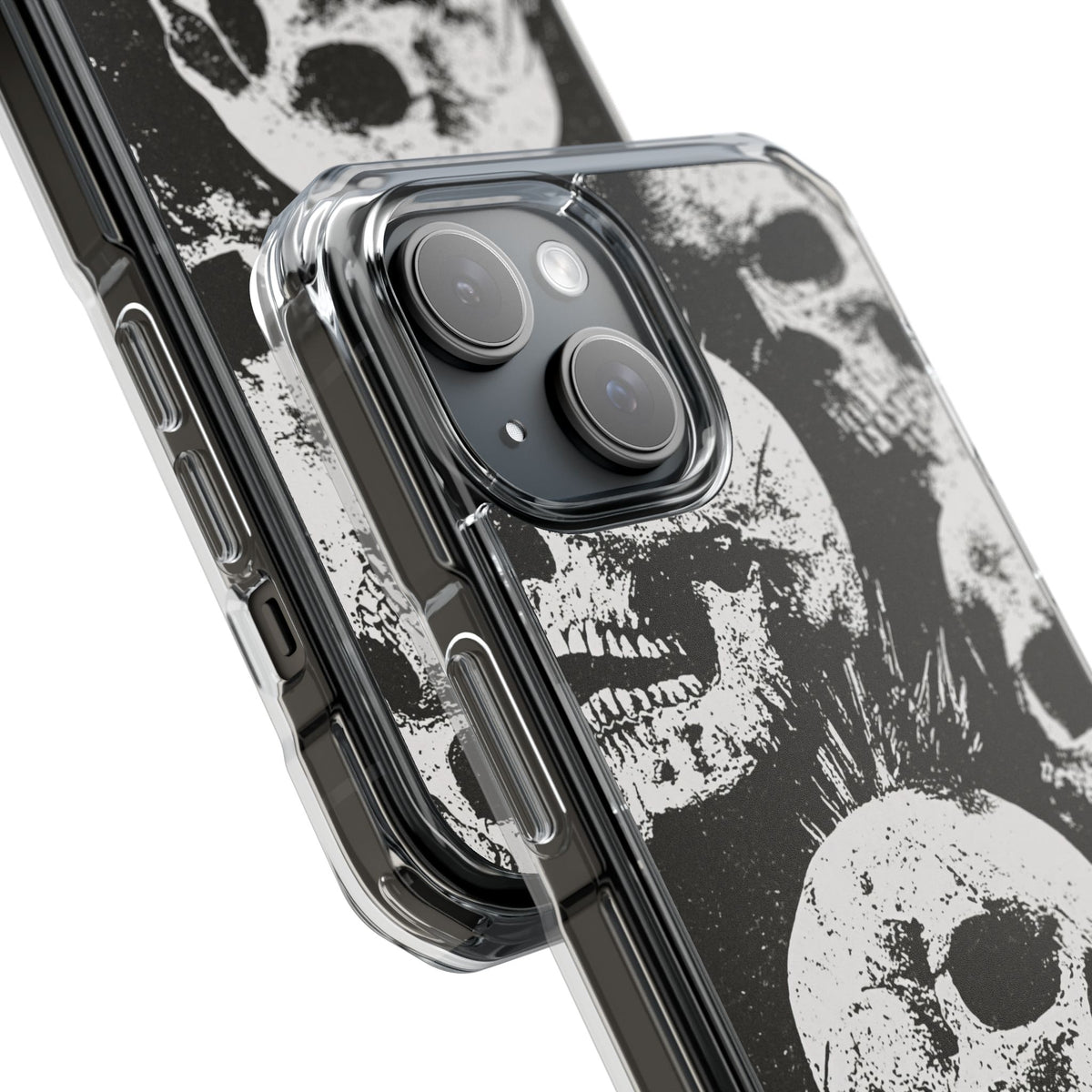 Punk Skull Riot · Clear Impact Magnetic Phone Case for iPhone · Black