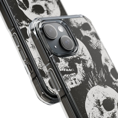 Punk Skull Riot · Clear Impact Magnetic Phone Case for iPhone · Black