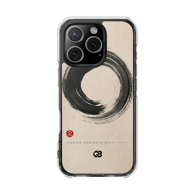 Zen Ensō Circle · Clear Impact Magnetic Phone Case for iPhone · Beige