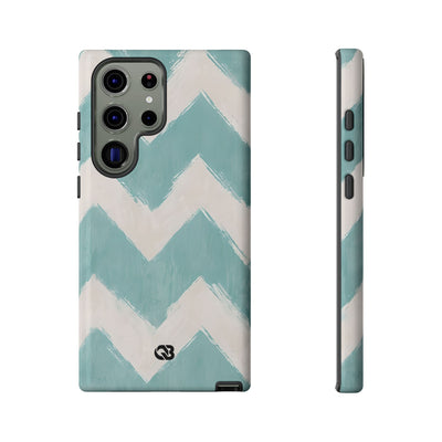 Teal Painted Chevron · Tough Phone Case for Samsung