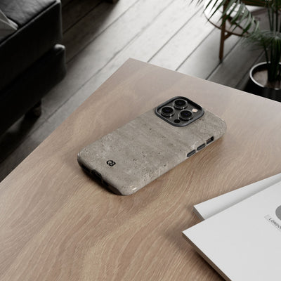 Grey Tough Phone Case for iPhone - Brutalist Stone Grit