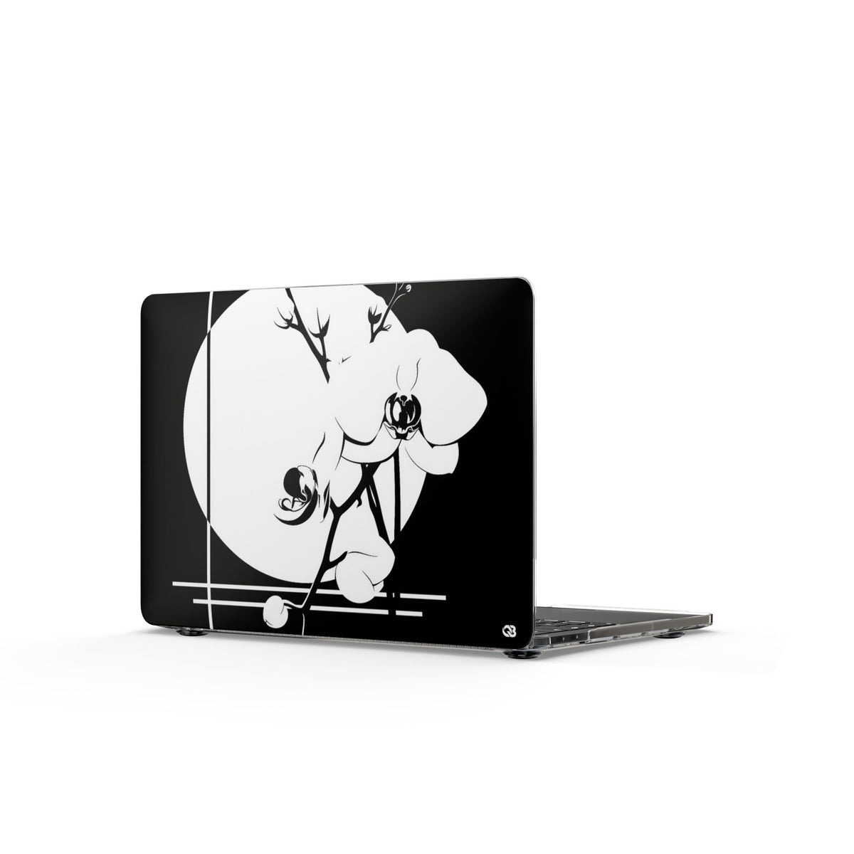 Nocturne Orchid Bloom · Clear Hard Case for MacBook · Black