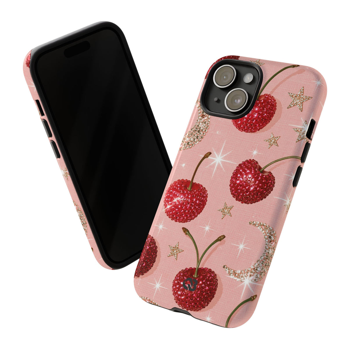 Bedazzled Ruby Cherries · Tough Phone Case for iPhone · Pink
