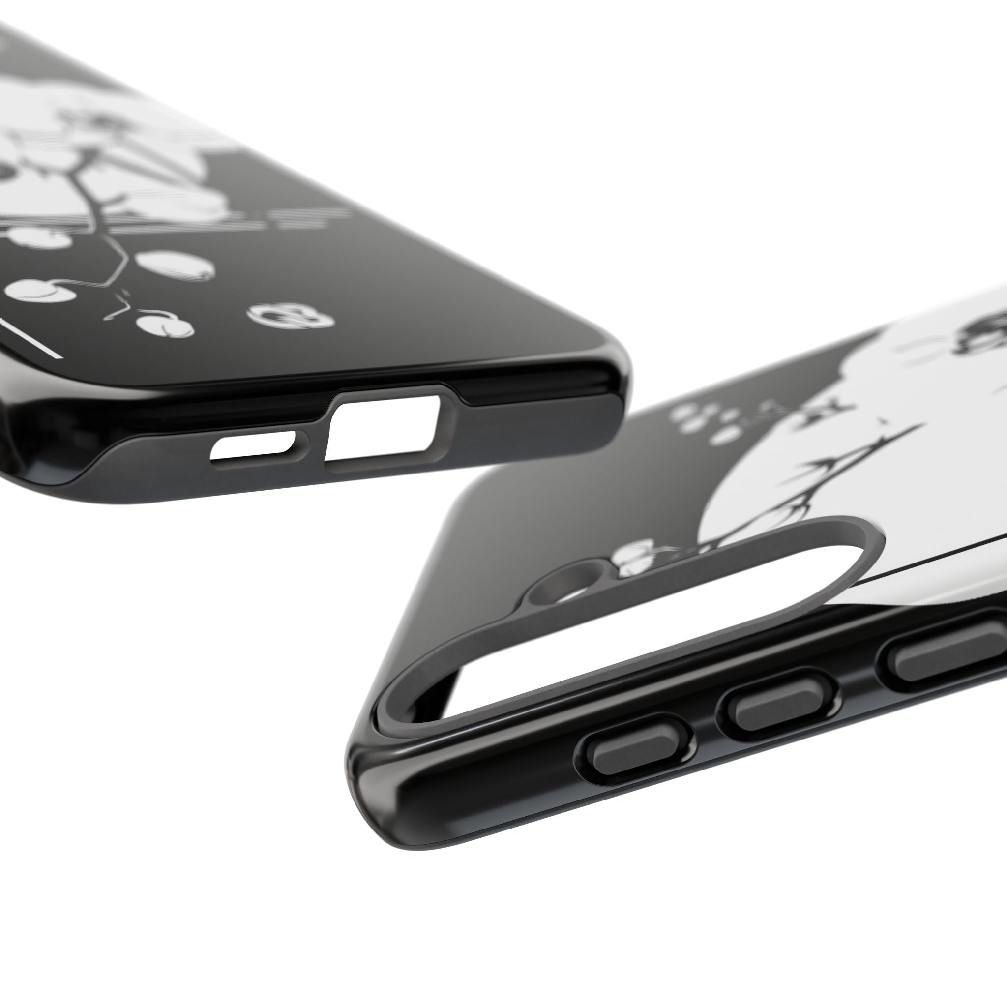 Black Tough Phone Case for Samsung - Lunar Orchid Grid