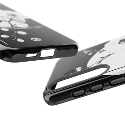 Black Tough Phone Case for Samsung - Lunar Orchid Grid