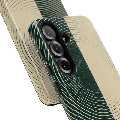Green Tough Phone Case for Samsung - Evergreen Split Grain