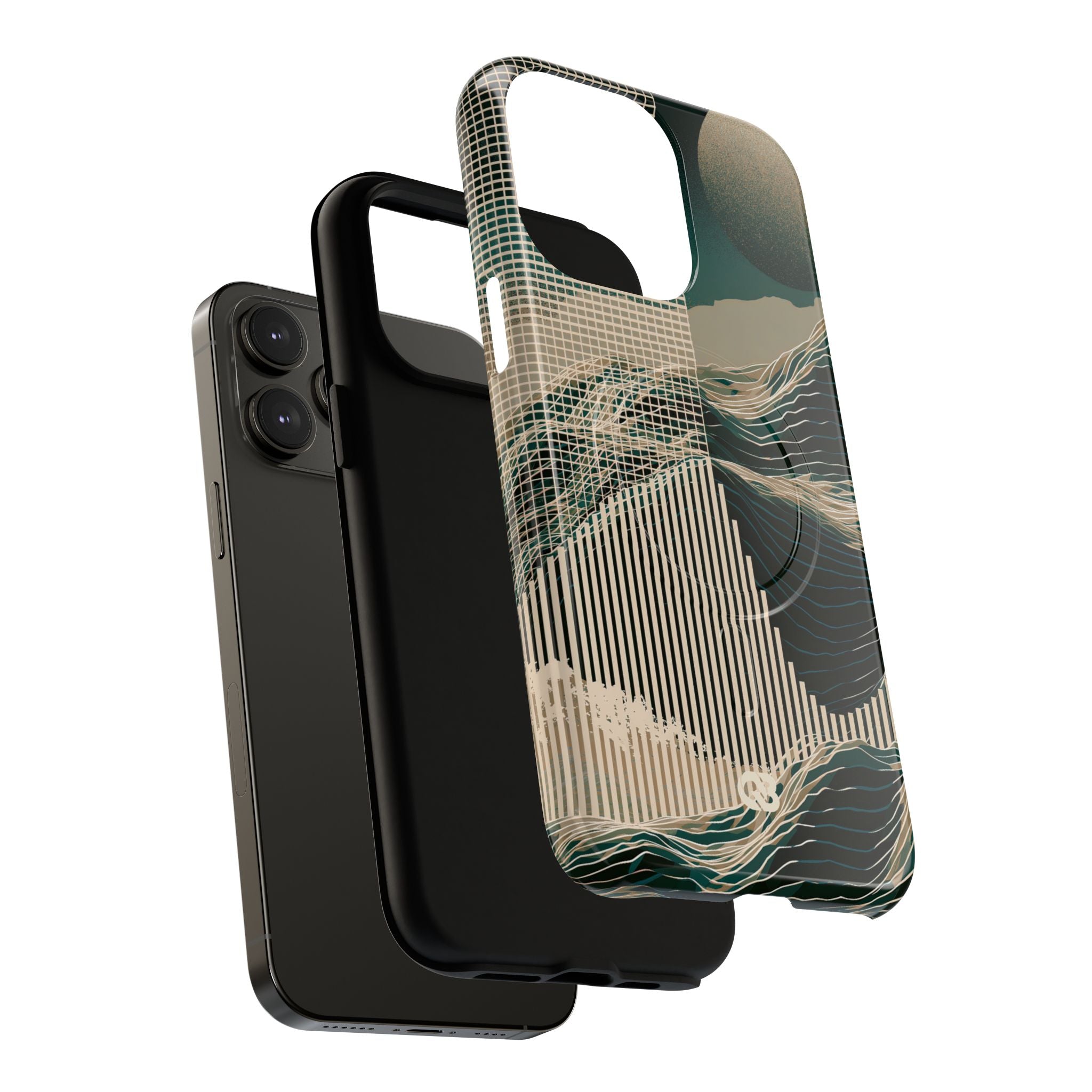 Green Tough 2.0 Magsafe Phone Case for iPhone - Lunar Moss Topography