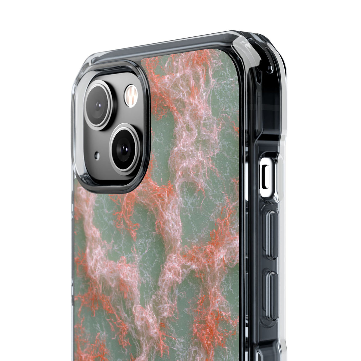Coral Pixel Matrix · Clear Impact Magnetic Phone Case for iPhone · Green