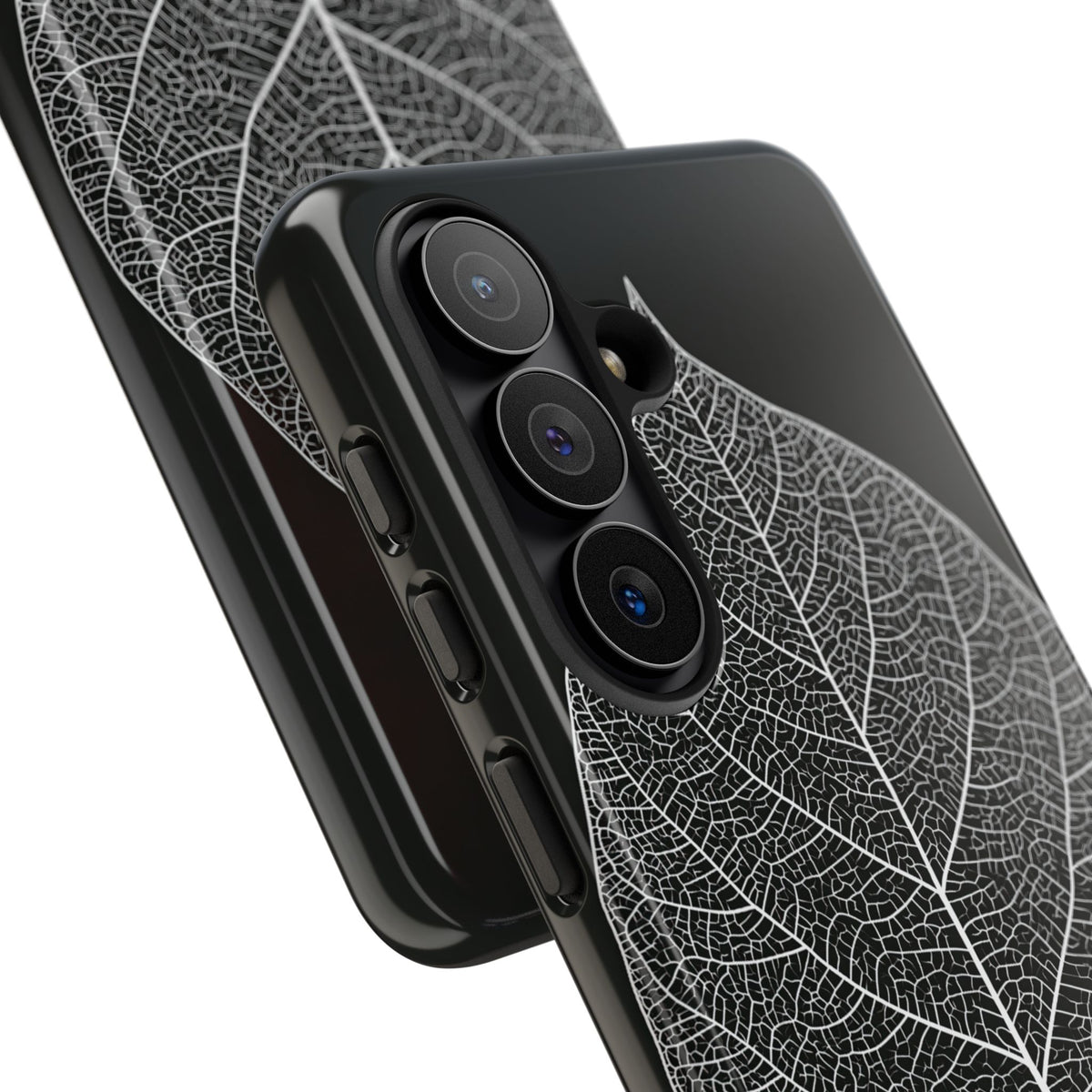 Monochrome Leaf Skeleton · Tough Phone Case for Samsung · Black