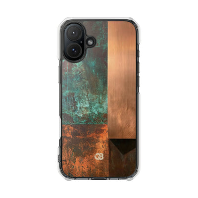Teal Impact MagSafe Phone Case for iPhone - Verdigris Copper Slab