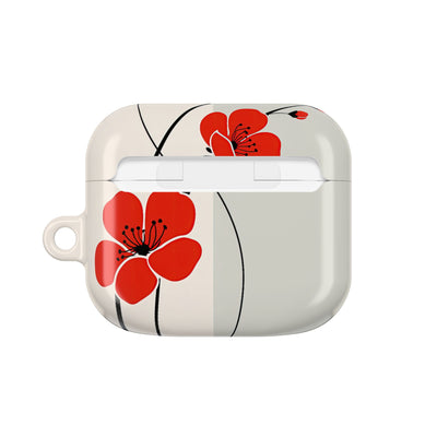 Scarlet Bloom Minimal · Hard Case for AirPods & AirPods Pro · Red