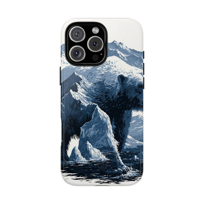 Fjord Summit Bear · Tough Phone Case for iPhone · Blue