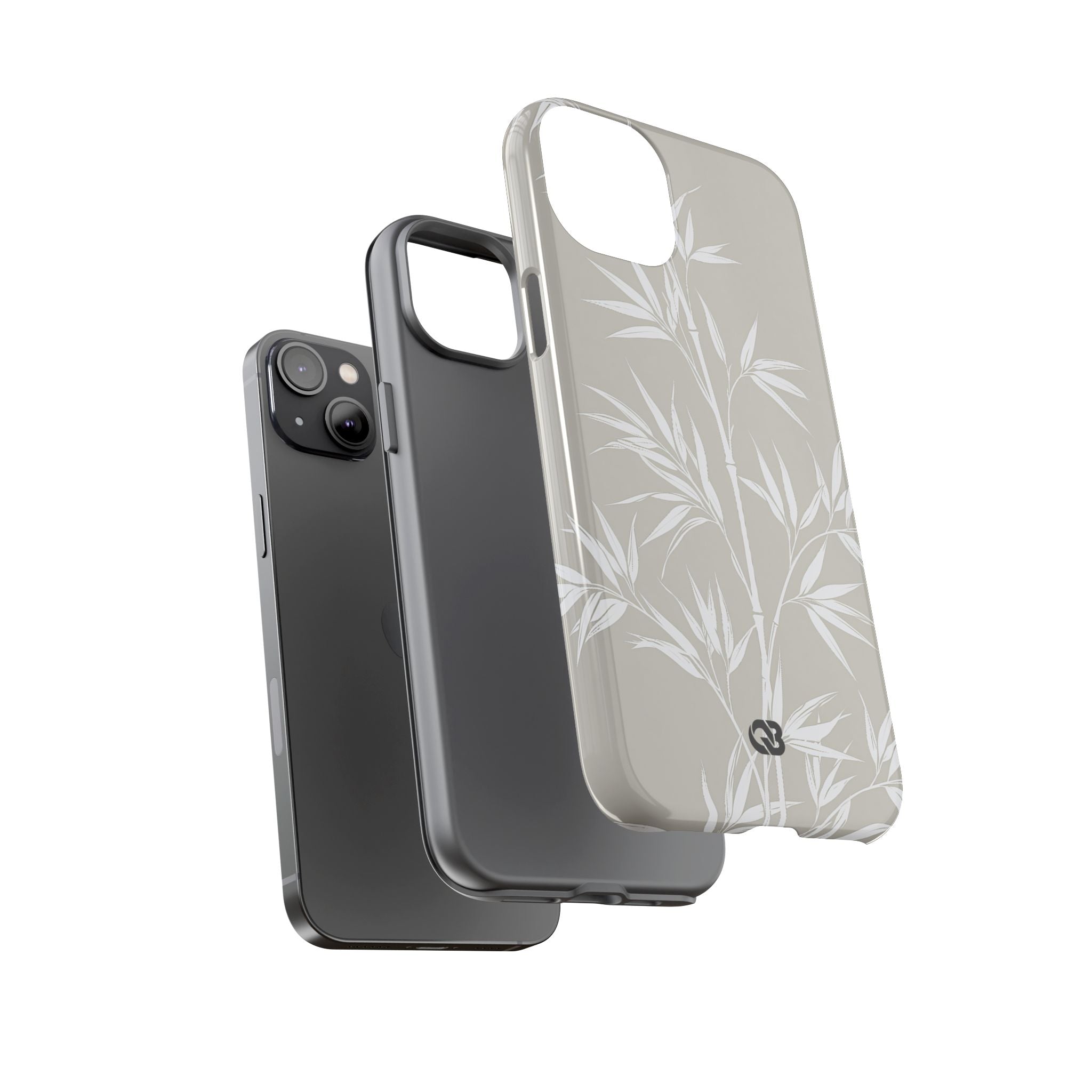 Beige Tough Phone Case for iPhone - Sandstone Bamboo Stalks