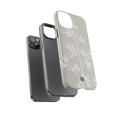 Beige Tough Phone Case for iPhone - Sandstone Bamboo Stalks