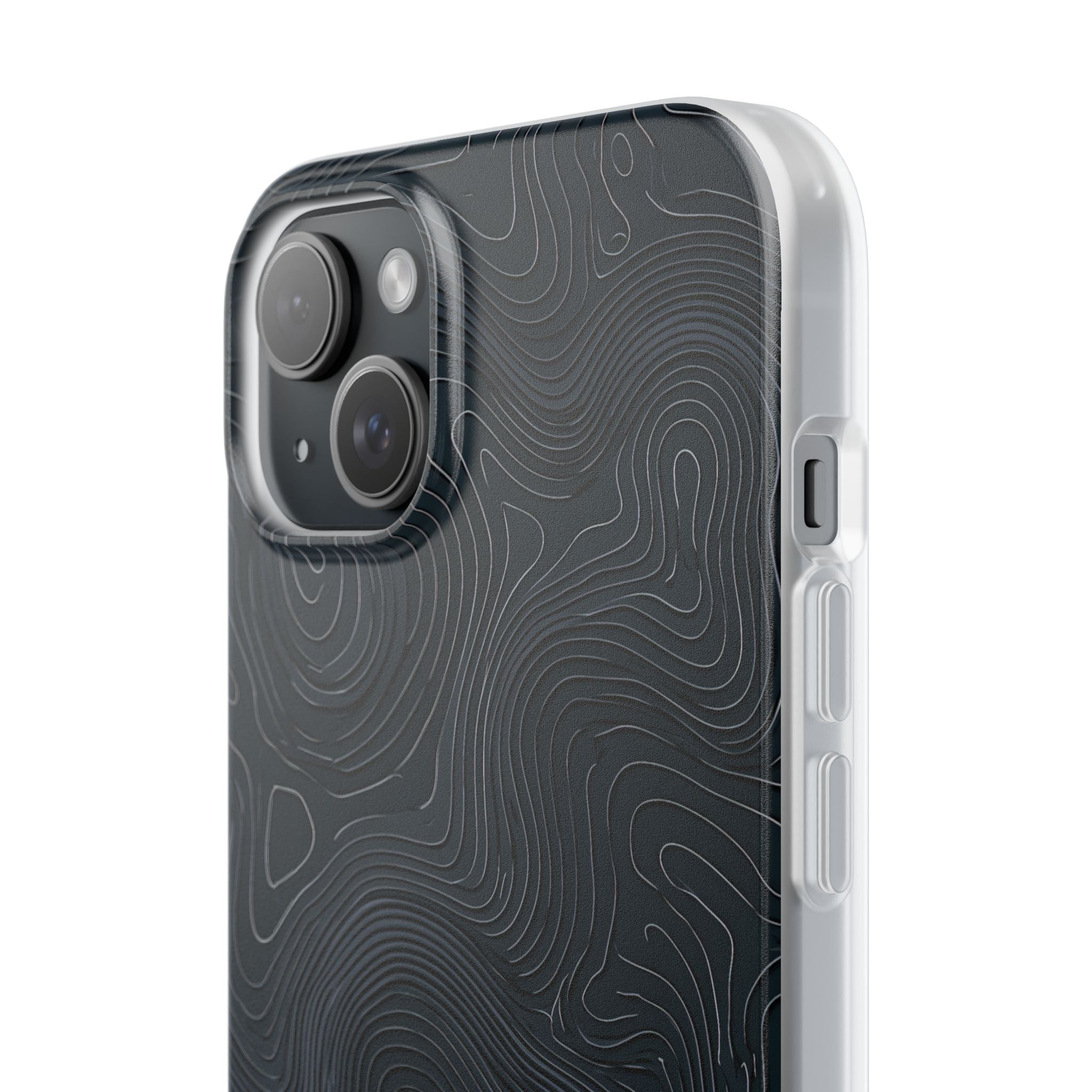 Black Lite Phone Case for iPhone - Obsidian Ridge Topo