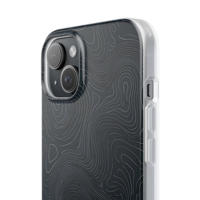 Black Lite Phone Case for iPhone - Obsidian Ridge Topo