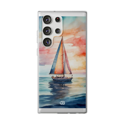Crimson Horizon Sail · Soft Phone Case for Samsung